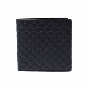 Gucci Guccissima Compact Wallet Black Leather Bifold
